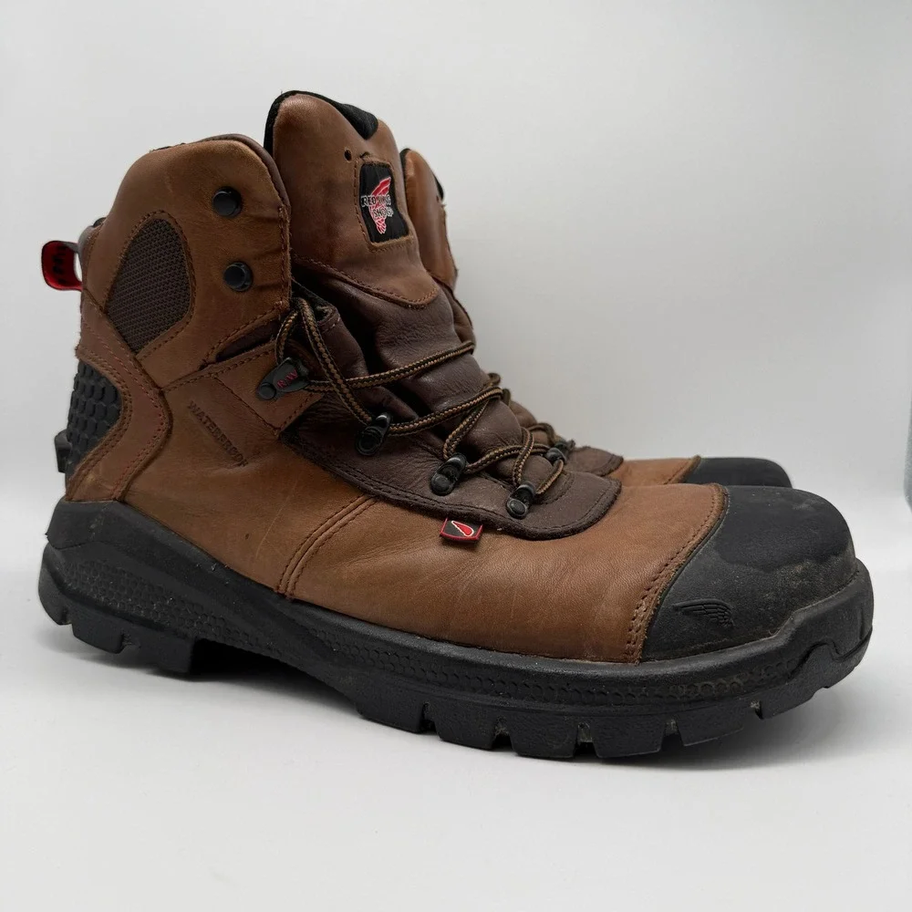 Red Wing 436 Work Boots Brown Leather Waterproof Safety Toe Mens 13 E2